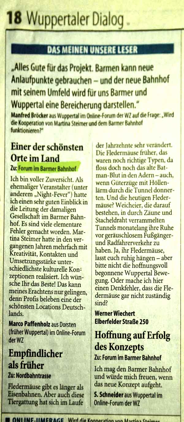 Wuppertaler Zeitung, 6.11.2010