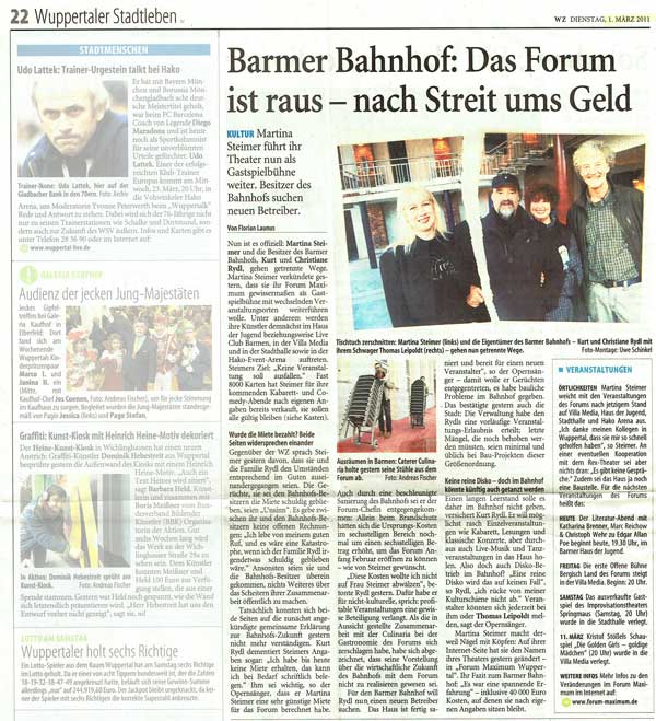 Wuppertaler Zeitung, 1.3.2011
