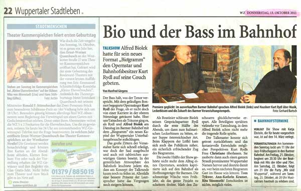 Wuppertaler Zeitung, 13.10.2011