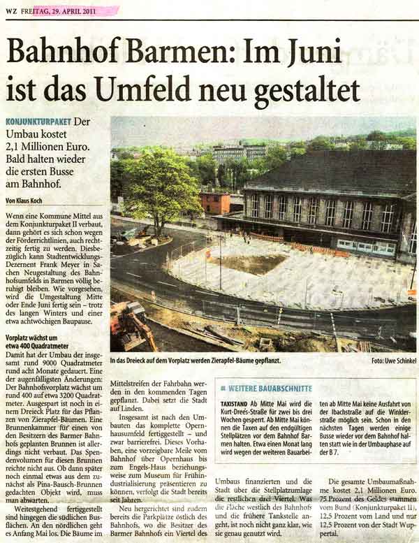 Wuppertaler Zeitung, 29.4.2011