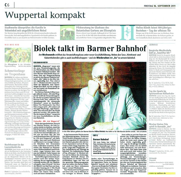Wuppertal Kompakt, 16.9.2011